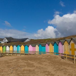 bude colourful beach huts