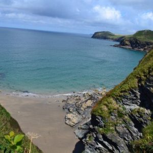 beautiful bay, turquoise waters, lundy bay, north cornwall
