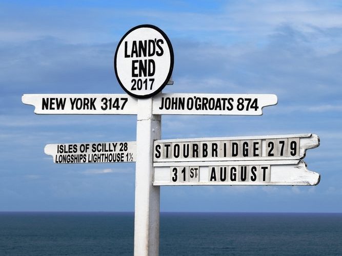 Land's End most westerly point south west coast path